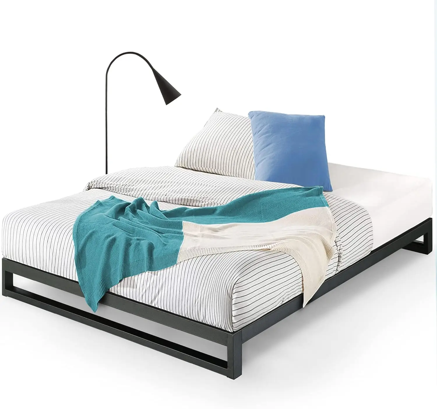 

Trisha Metal Platforma Bed Frame / Wood Slat Support / No Box Spring Needed / Easy Assembly, Queen