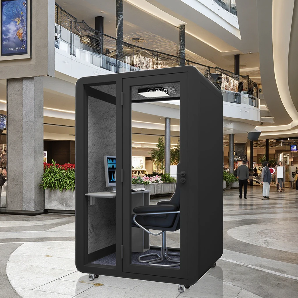 

Meetco Soundproof Single Person Office Pods Telephone Booth Movable Acoustic Meeting Pod Home Office Booth Pod