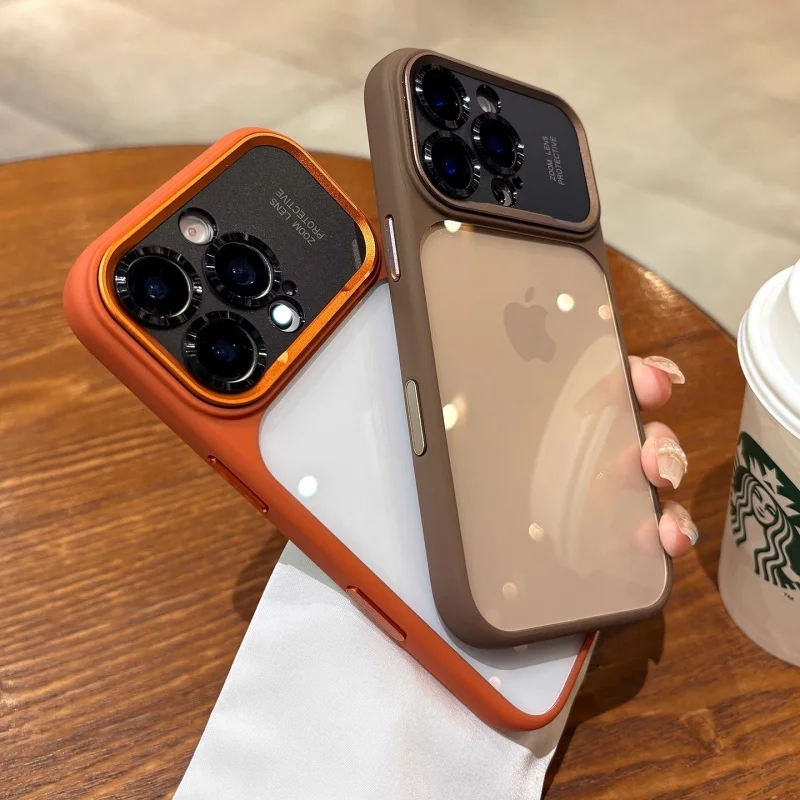 Matte Stoßfänger-Handyhülle Transparent für iPhone 18 17 16 15 14 Pro Max Air Kameralinsen-Schutz Stoßfeste Klare Rückseite – Detail 4