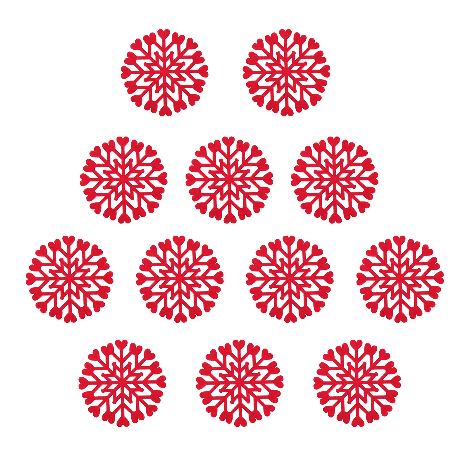 

12Pcs Felt Snowflake Cup Coasters Heat Insulation Mats Christmas Party Home Mug Pad Desktop Non-Slip Decorative Placemat