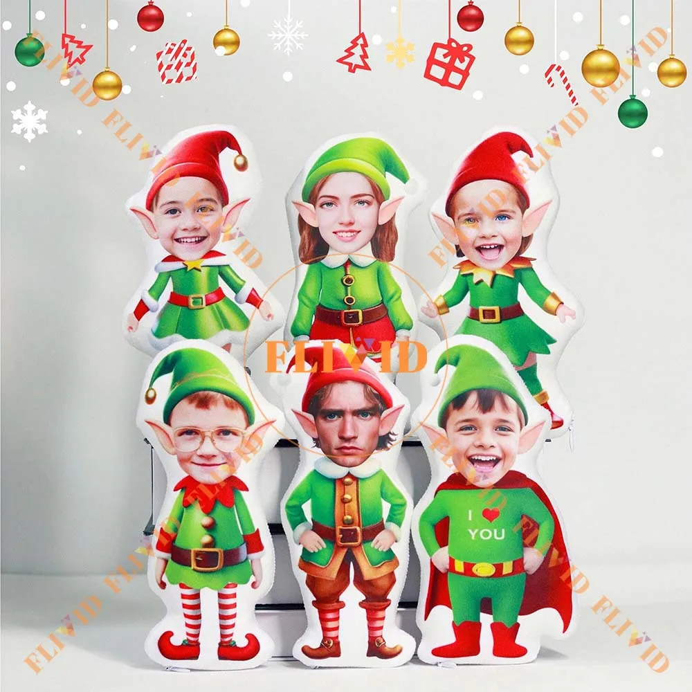 

Custom 3D Cartoon Christmas Elf Pillow,Personalized Girl Boy Double Sided Printed Throw Pillow Cushion,Funny Home Decor Gift