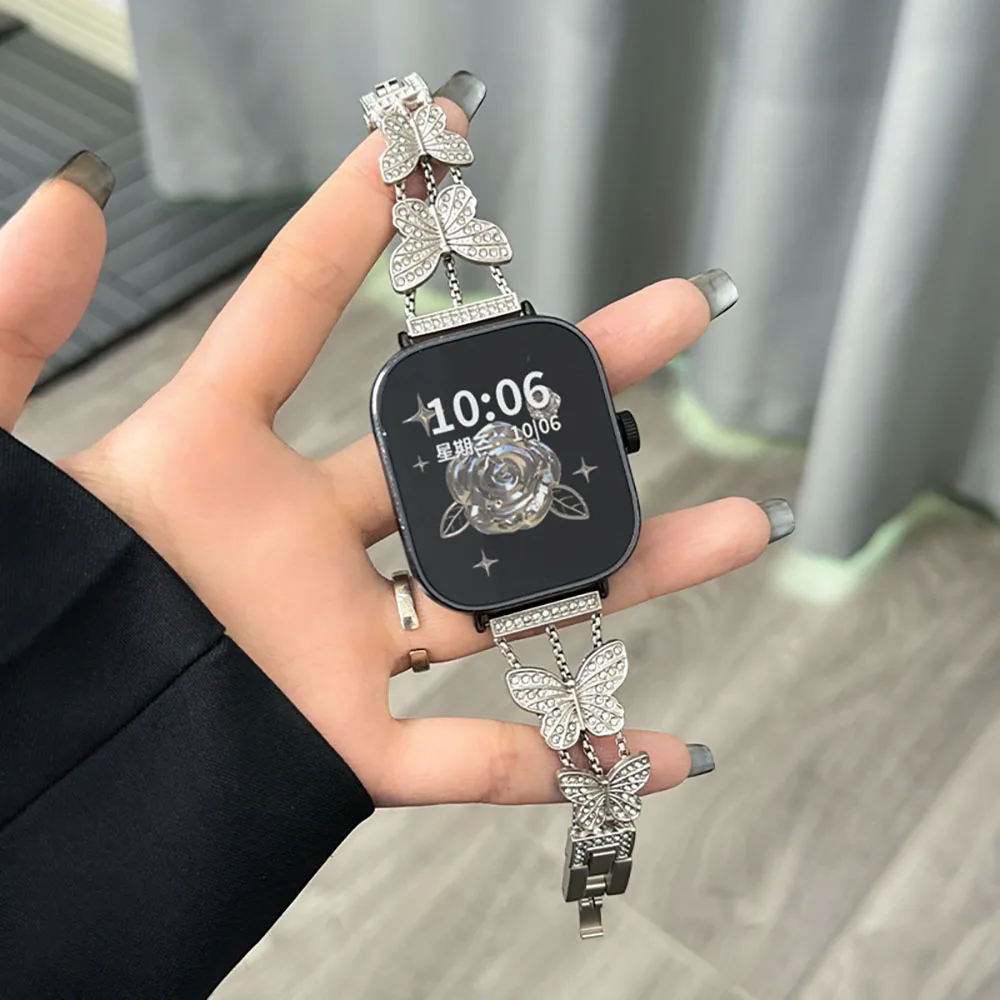 20/22mm Schmetterling Stil Band Für Amazfit GTS/2/2e/3/4 Mini/GTR /GTR2/3/4/Pro Bip Metall Armband Huawei Uhr 4/3GT5/4/3/2 Armband