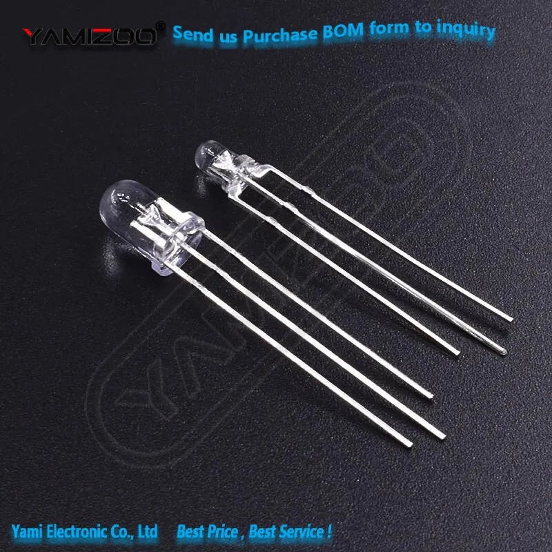 20 Stück 3MM LED-Licht mit gemeinsamer Kathode und Anode, 5MM Lampenperlen, Rot, Blau, Grün, Zweifarbig, 3-polige Leuchtdiode – Detail 1