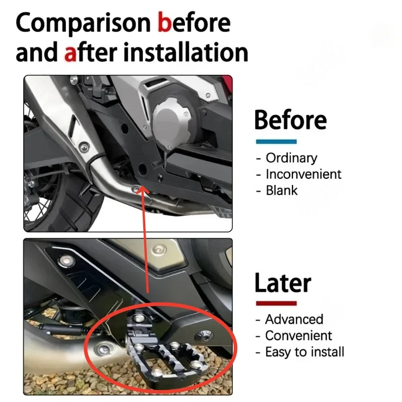 Motorcycle Rear Pedal Foot Stand Folding Footrests Passenger Foot Pegs Parts For HONDA XADV 750 XADV750 2021 2022 2023 2024 2