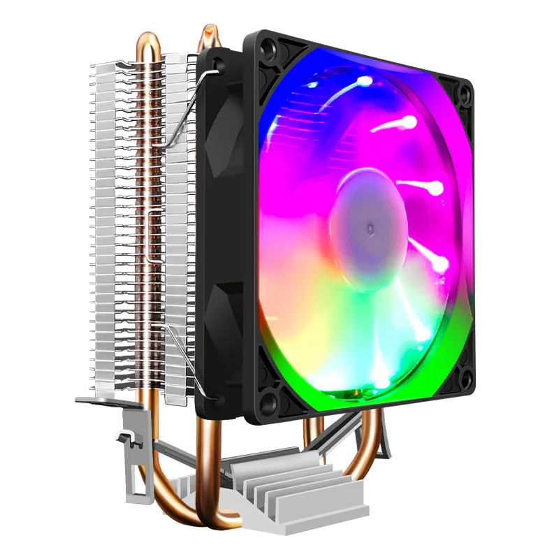COOLMOON CPU Fan Radiator Dual Copper Tube 9cm Vertical Mute AMD115X Desktop Computer Heat Pipe CPU Cooling Fan Frost P2 P22