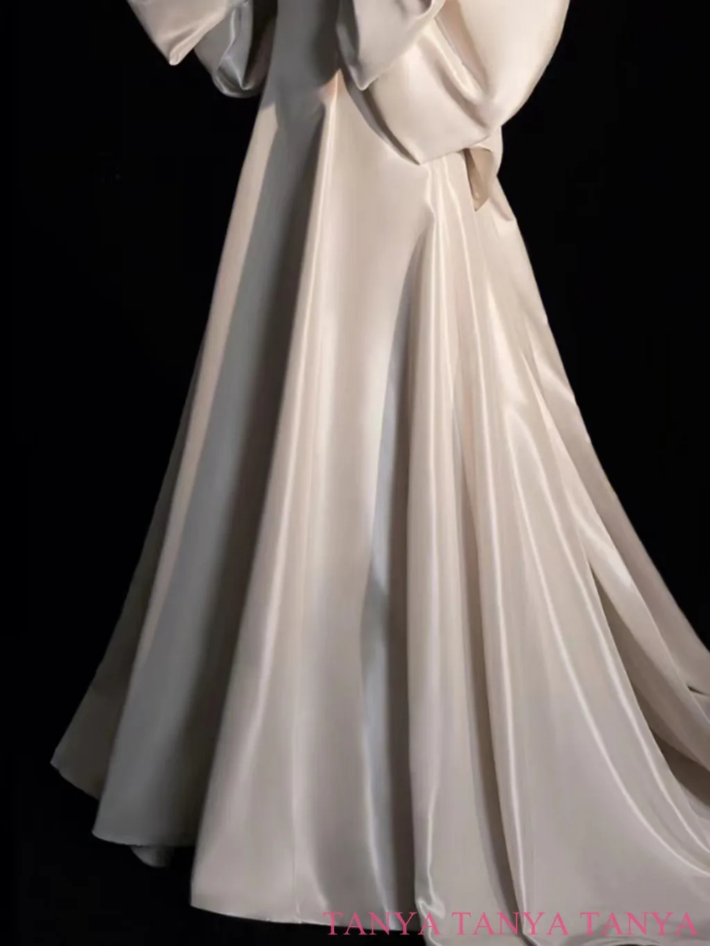 Einfaches trägerloses Hochzeitskleid, elegantes Brautkleid mit Schnürung am Rücken und abnehmbarer süßer Schleife, A-Linie, Vestidos De Noiva SWD961