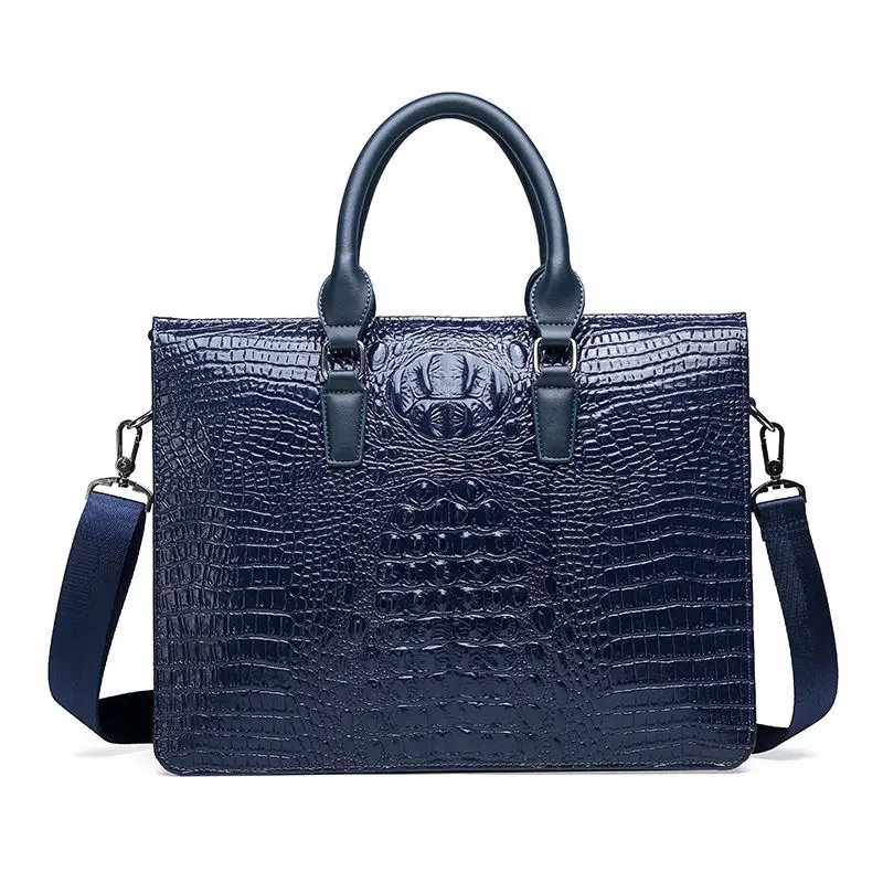 Étui à bombes en cuir d'alligator de luxe pour hommes, sac de messager pour ordinateur portable, étui à bombes pour hommes, sac lancé pour ordinateur, affaires, haute qualité, nouveau