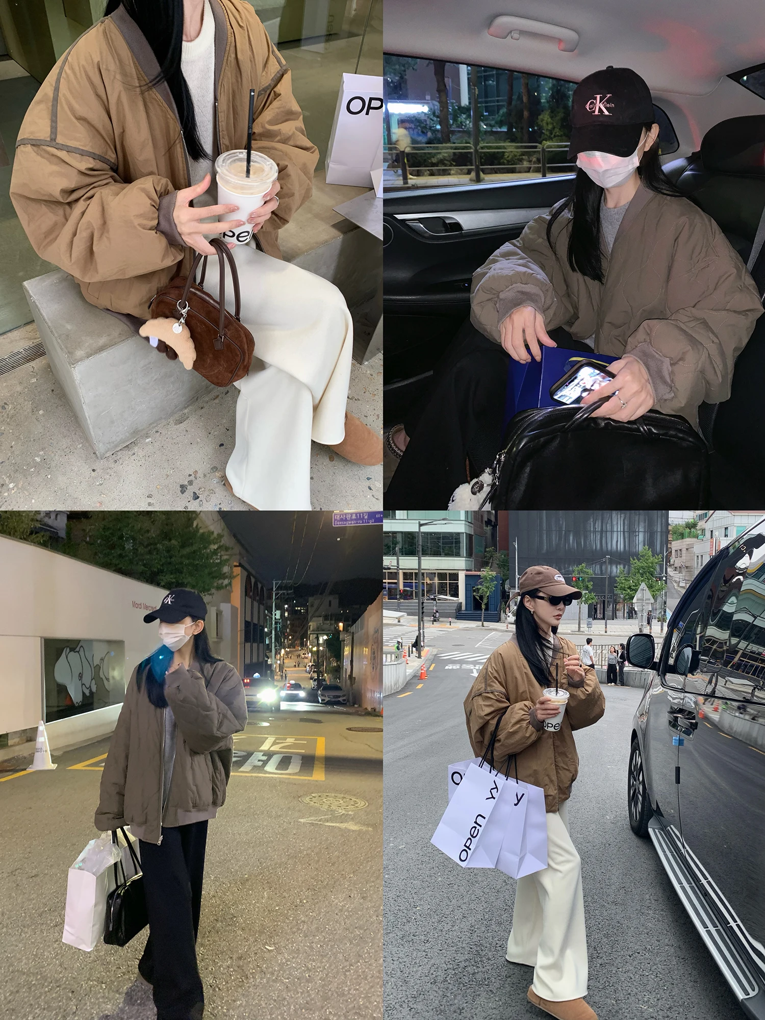 

Thiened Cotton Jaet Two-Sided Wear mat Bloggers Collar Contrast Color Lazy Sle Sponge Ironing Required Outerwear