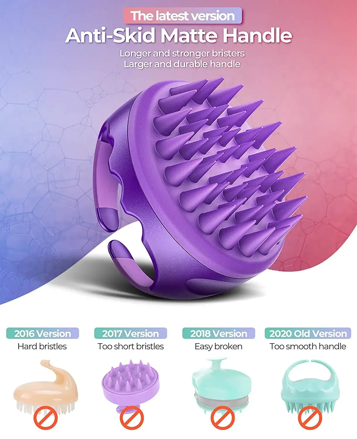 Scalp Massager Shampoo Brush Hair Washing Scalp Brush Soft Silicone Scalp Massager Hair Comb for Dandruff Removal Shampoo Brush