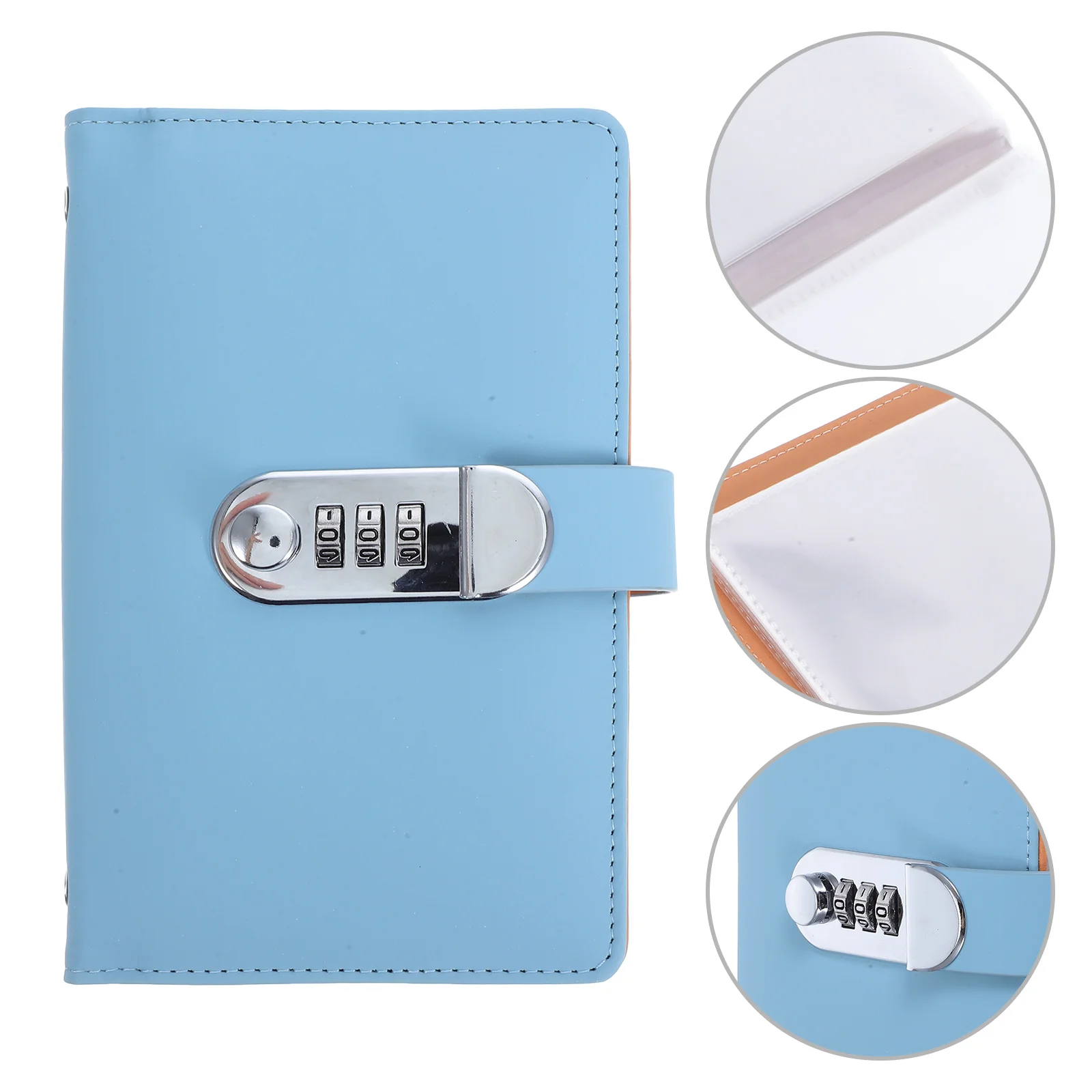 Cash Deposit Book Savings Journal Can Put Challenge with Lock Locked Money Binder Blue