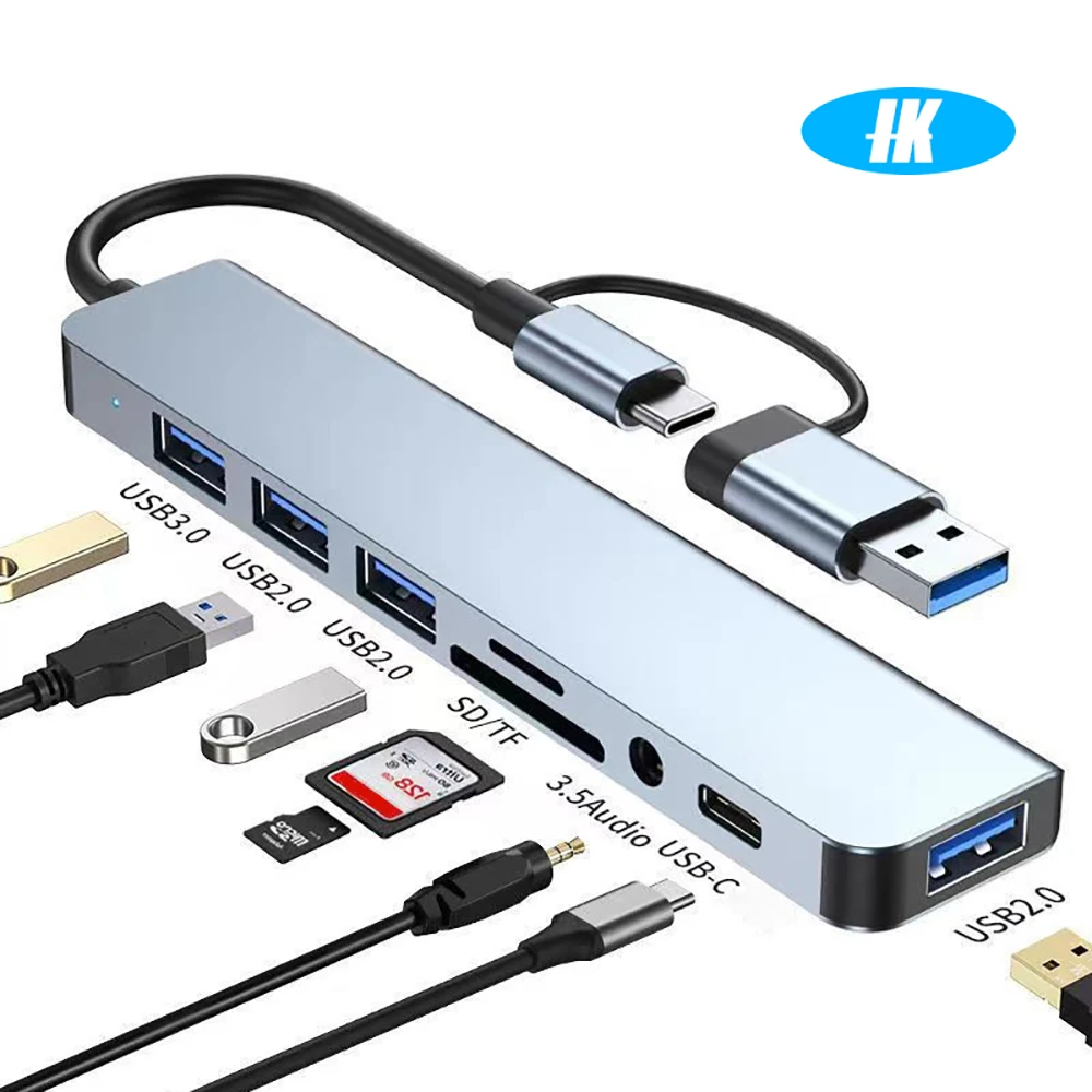 hub-usb-8-em-2-com-tipo-c-e-adaptador-de-Audio-35mm-para-leitor-de-cartao-micro-sd-conversor-de-disco-para-laptop-tablet-e-celular