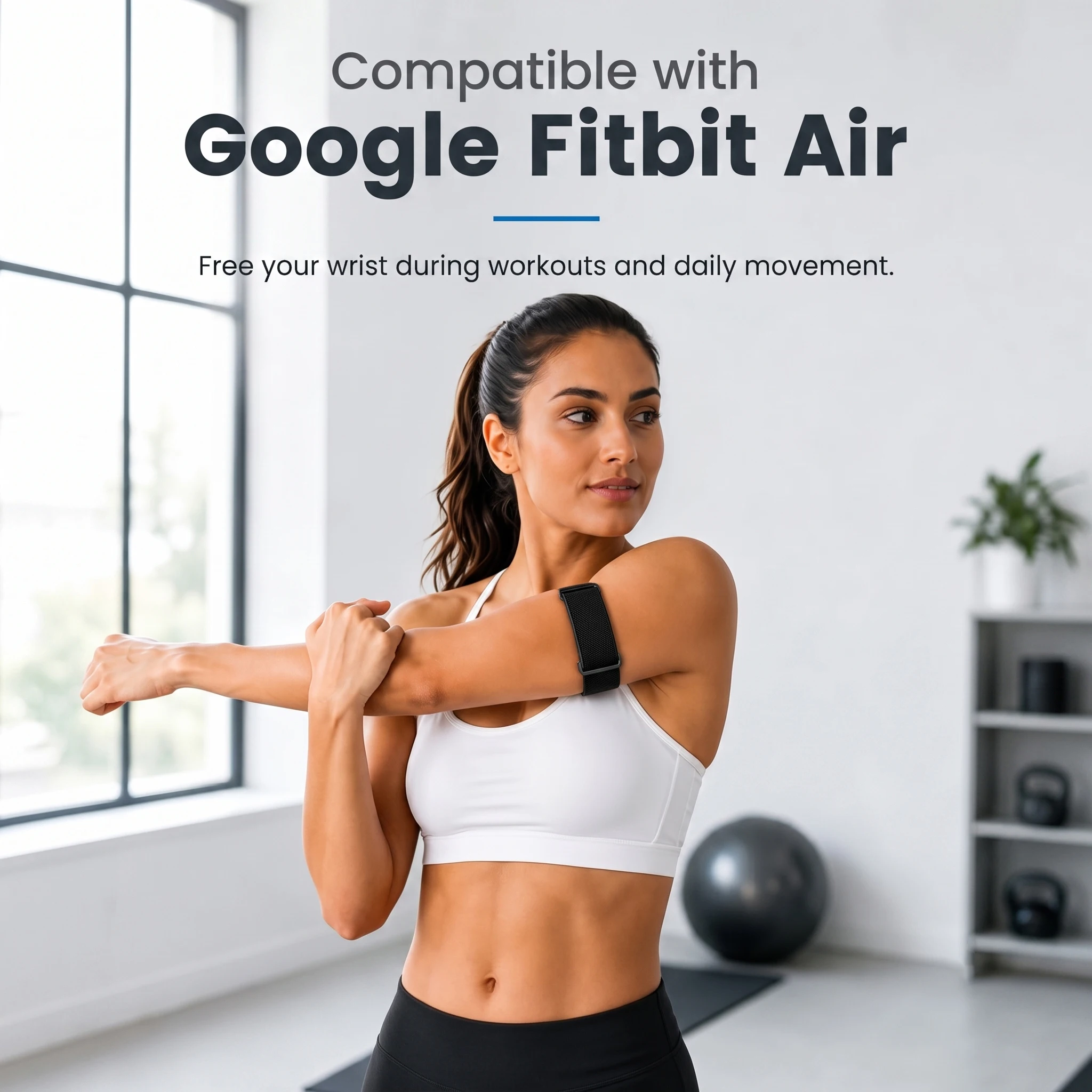 Nylon Bicep Band Compatible for Google Fitbit Air, Adjustable Arm Strap | Soft Breathable Woven Nylon, Adjustable Sliding Buckle