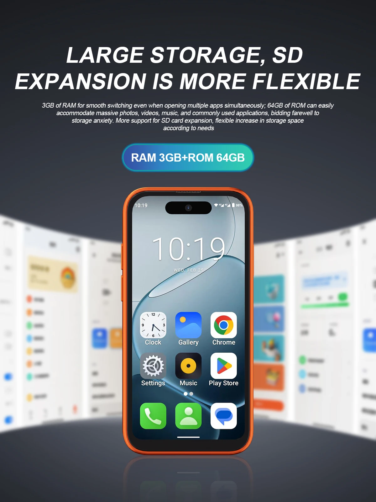 SERVO Mini Pocket Smartphone 4G LTE 4.0" HD Display Android 12 Dual SIM 3GB RAM 64GB ROM Face Unlock WiFi GPS Small Mobile Phone