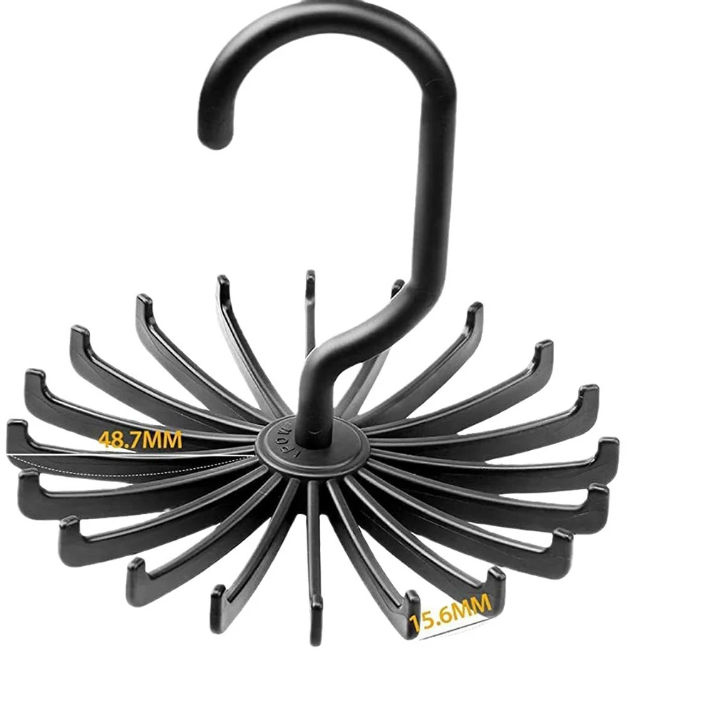 360度回転可能なプラスチック製ネクタイハンガー、20爪ラック、スカーフハンガーオーガナイザー、回転式スカーフベルトタイフックホルダー、ネクタイ用