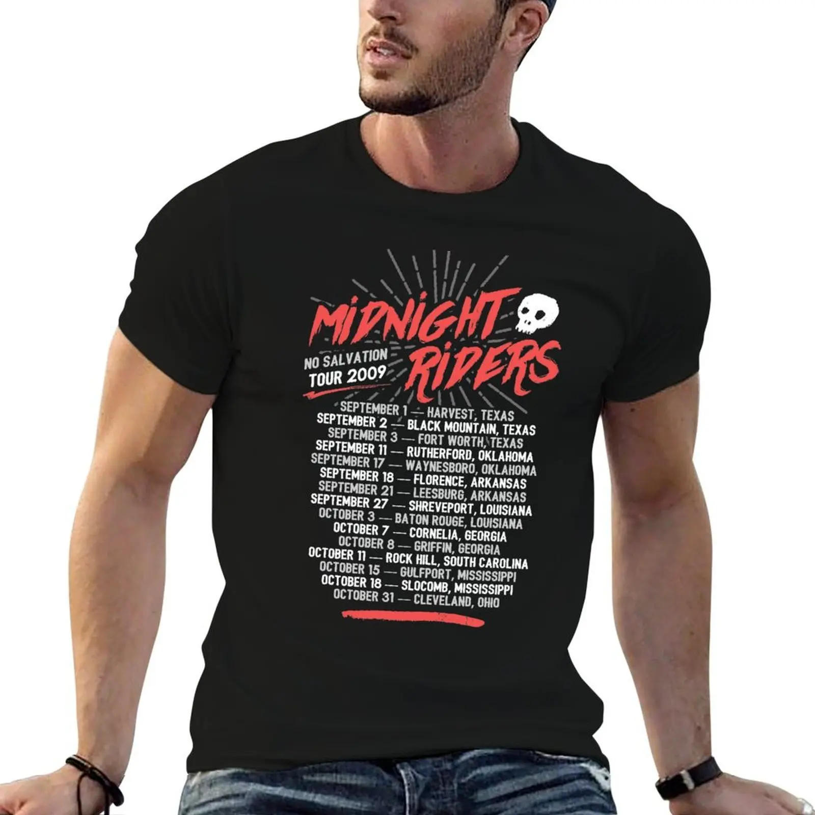 Midnight Riders - T-shirt No Salvation Tour, haut décontracté simple de grande taille