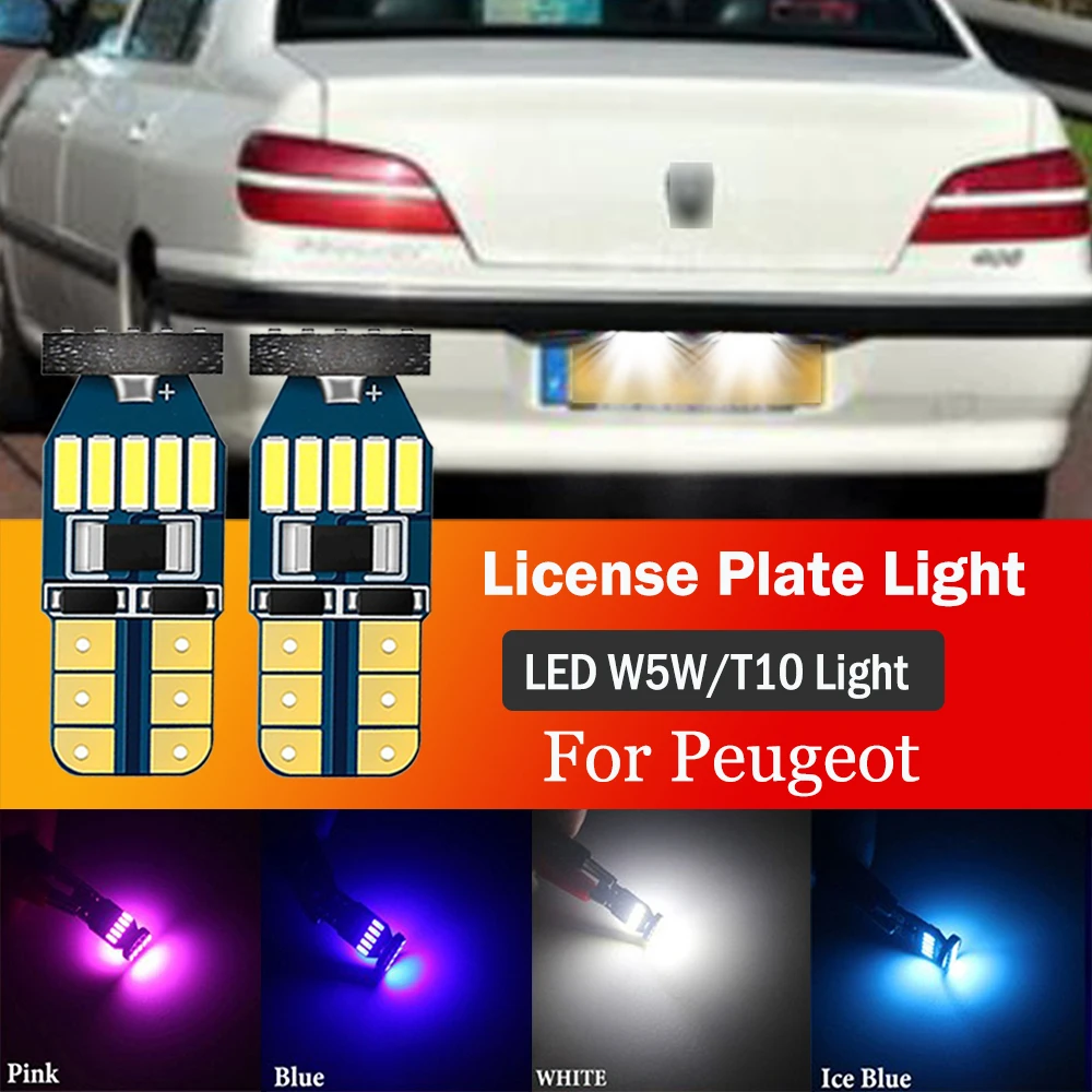 

2PCS LED License Plate Light W5W T10 Led Canbus Parking Side Vehicles Clearance Lamp License Plate Bulb For peugeot 406