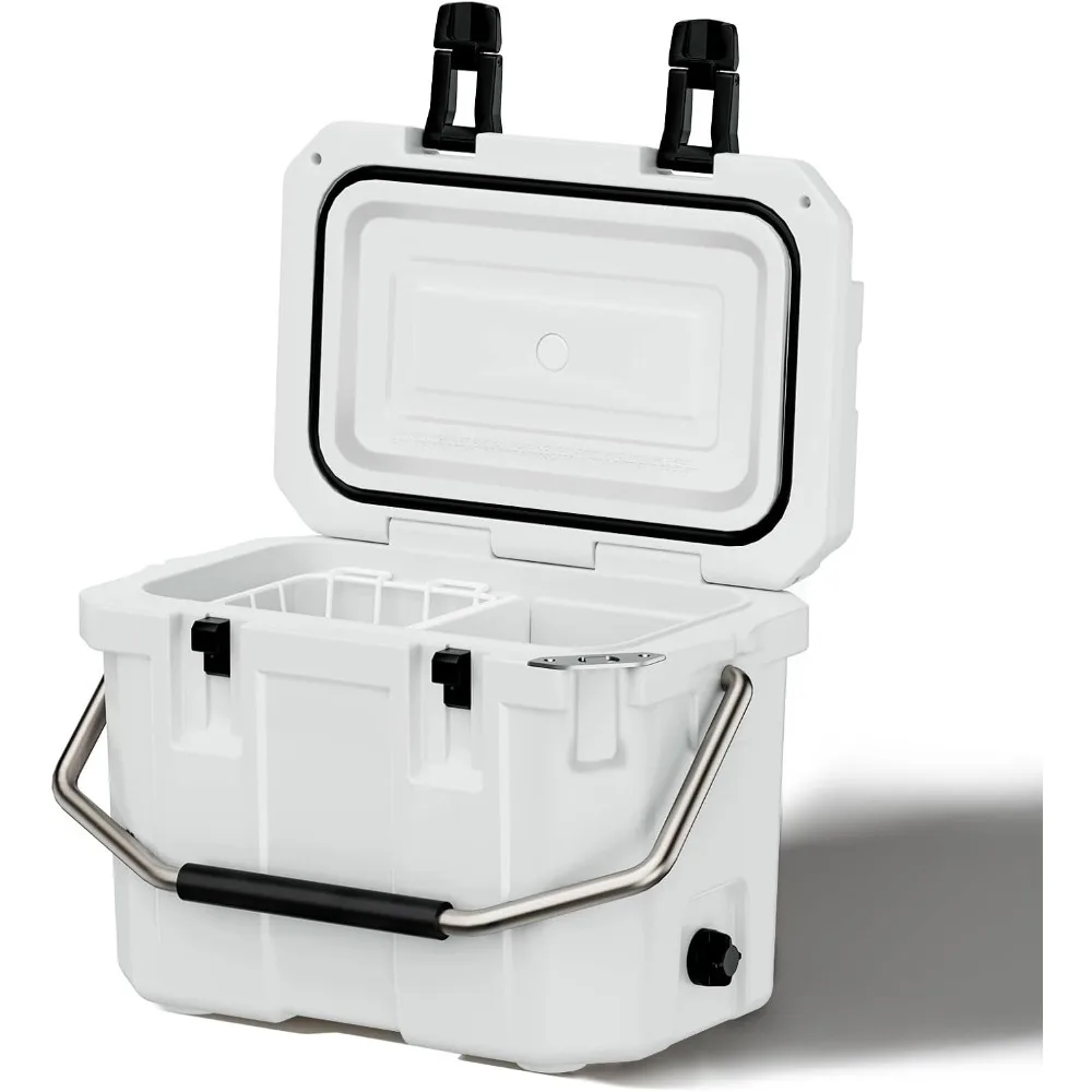 

30 Quart Hard Cooler, Insulated Ice Chest Box Holds Ice for More Days, Portable Cooler with Handle, Cup Holders,