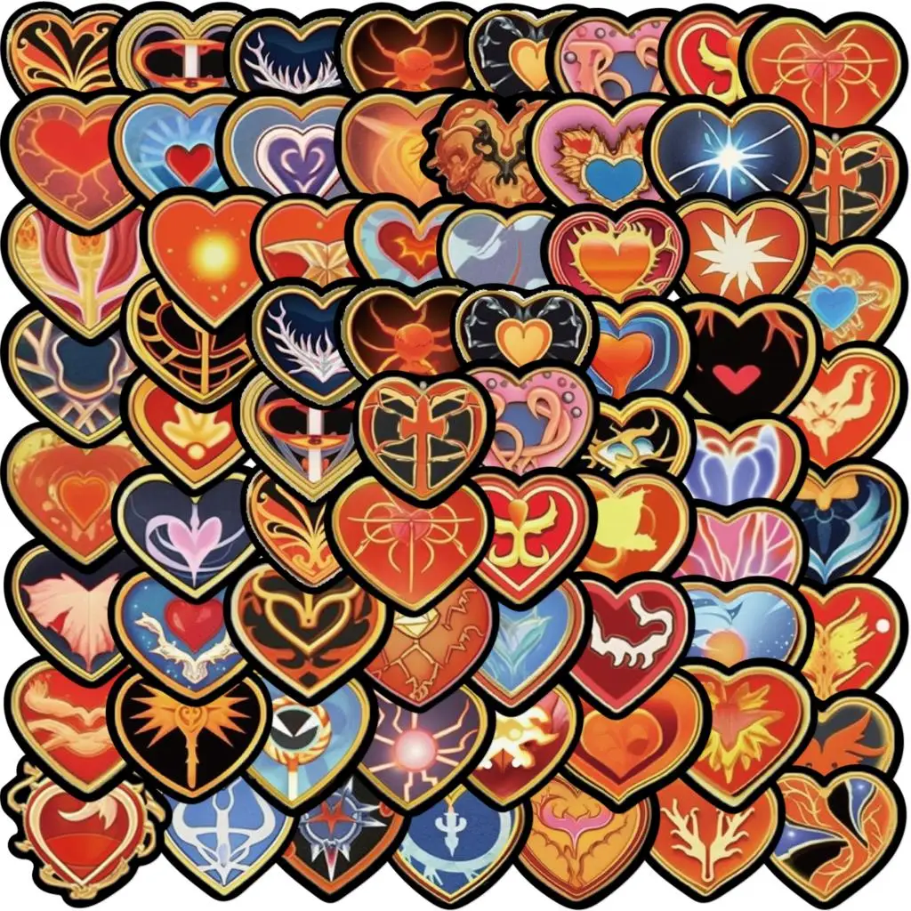 

60PCS Heart Shaped Graffiti Sticker DIY Helmet Water Cup Decoration Waterproof PVC Graffiti Sticker Children'S Toys Wholesale