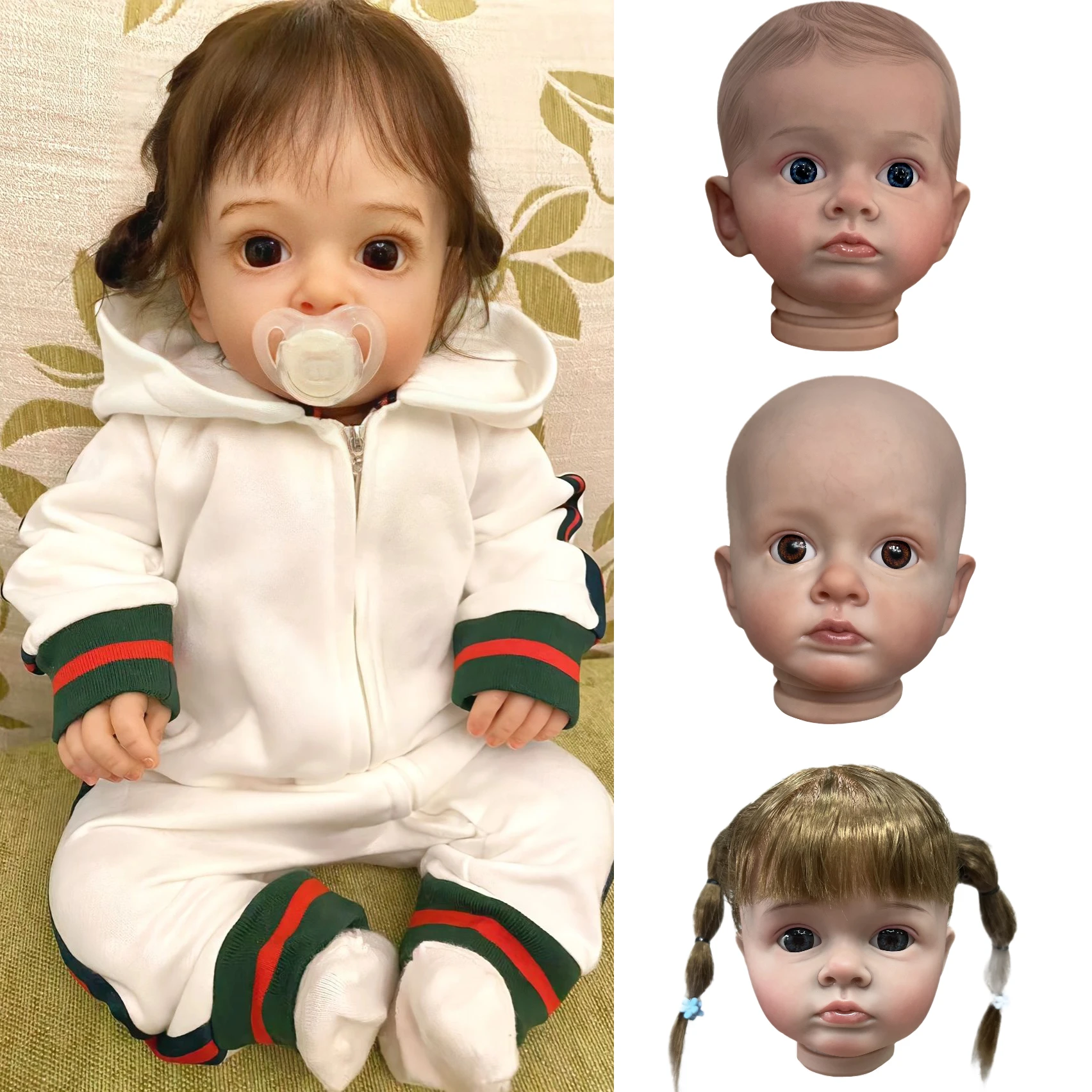 

22 Inch Tutti Painted Bebe Reborn Kits Sin Pintar Realistic reborn kit With Rooted Hair Lifelike bebês renascidos bonecas