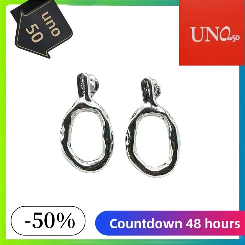 UNO DE 50 Anting Perak Murni 925 Klasik Perhiasan Mode Hadiah Romantis untuk Liburan