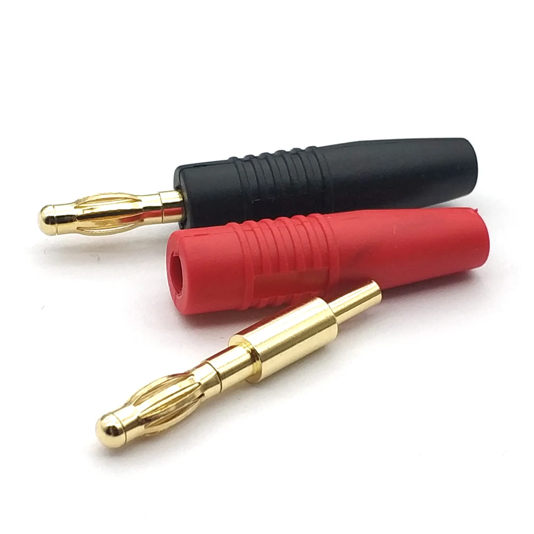 ใหม่4มม.ปลั๊ก Gold Plated Musical สายลำโพง Pin ตัวเชื่อมต่อปลั๊กกล้วย