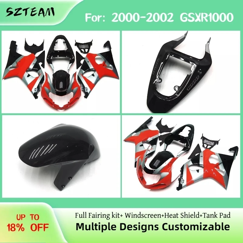 For GSXR 1000 2000 2001 2002 Monster Fairing Kit 00 01 02 GSXR1000 Motorcycle ABS Fairings Bodywork Panel Set Fit Pro