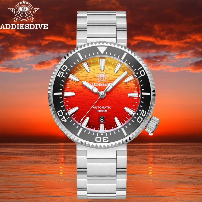ADDIESDIVE New 1000m Diving Watch Sapphire 46mm Automatic Mechanical 8215 Movement Ceramic Bezel Luminous Waterproof Men Watch