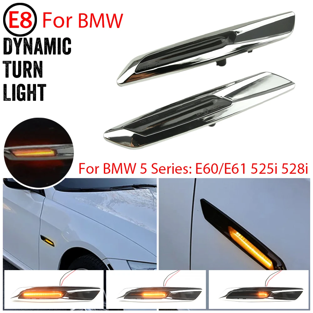 مصباح إشارة الانعطاف LED أضواء العلامات الجانبية الوامض الكهرماني الديناميكي لسلسلة BMW 1: E81/E82/E87/E88 128i 135i 1M