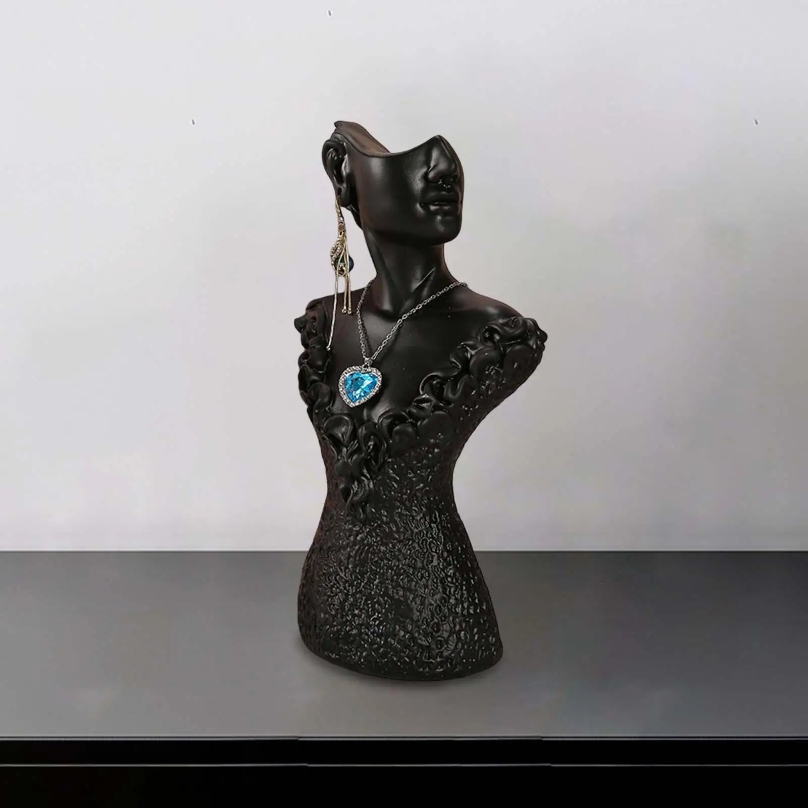 Soporte de exhibición de collar y pendientes para mujer, busto de exhibición de joyería para el hogar