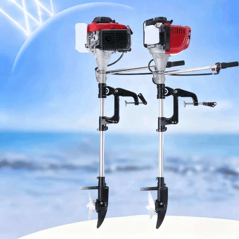 Fuel Oil Outboard Motor Marine Engine with Propeller for Fishing Boat, Inflatable RIB and Kayak External Thruster