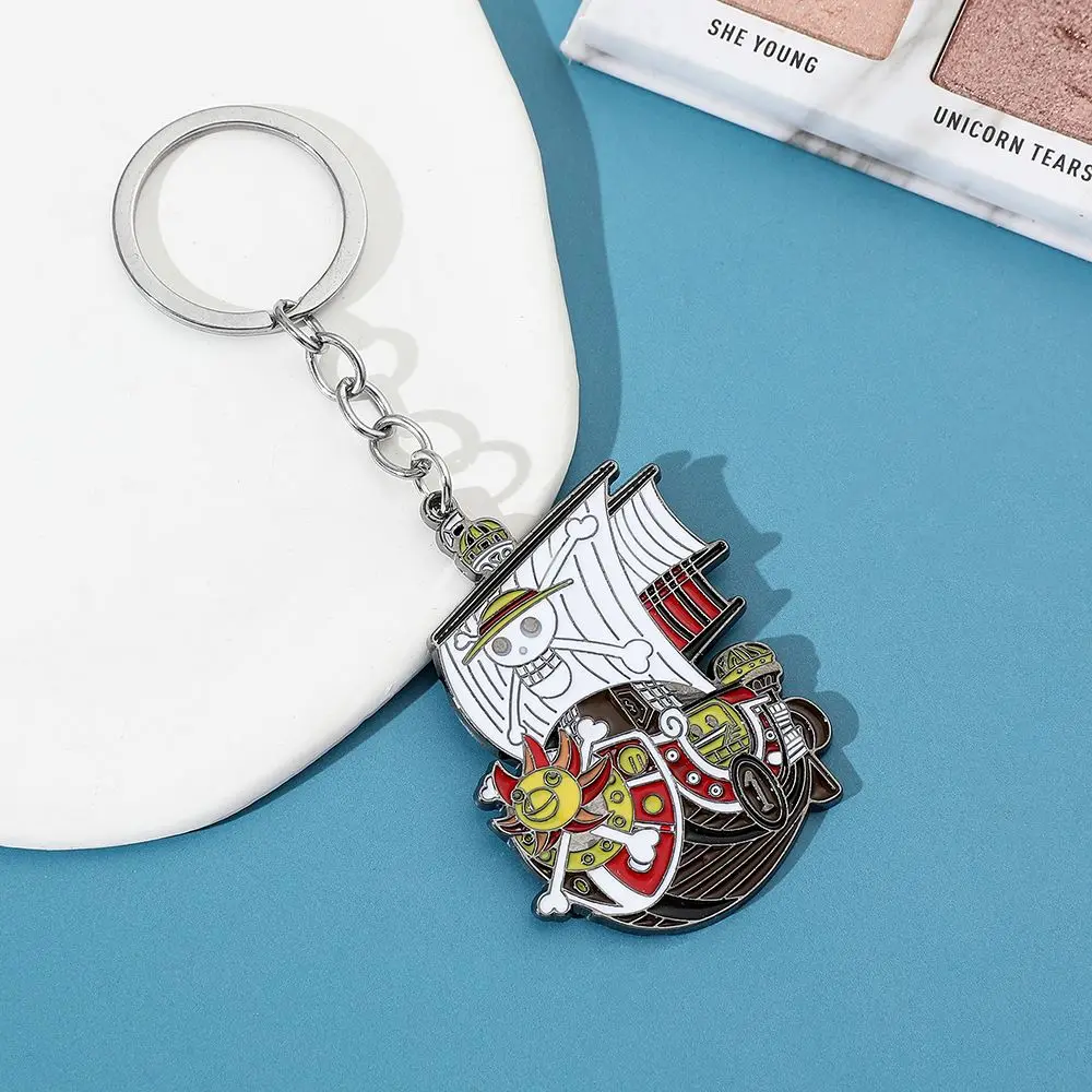 One Piece Thousand Miles of Sunshine Cartoon Cute Metal Keychain Personality 2D Backpack Pendant Animation Peripheral Wholesale - view 5