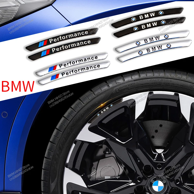 

4 PCS Aluminum Car Badge Wheel Rim Stickers for BMW M Performance X1 X3 X4 X5 E87 F20 E36 E46 E90 E39 F10 F16 Car Decor Styling