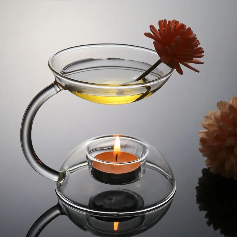 Double-layer Transparent Glass Candle Holder Oil Lamp Candlestick Aromatic Candle Holder Romantic Candlelight Dinner Ornaments