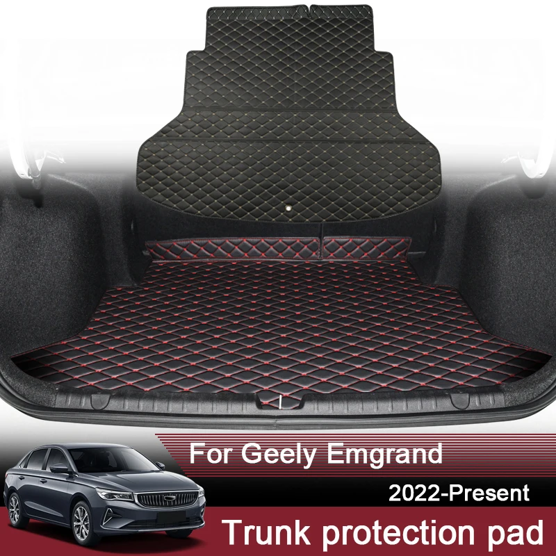 1pc Car Styling Custom Rear Trunk Mat For Geely Emgrand 2022-Present Leather Waterproof Auto Cargo Liner Internnal Accessory