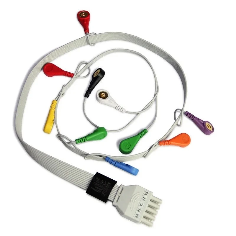 CONTEC EKG Cable3 12 10 Leads Button / Banana ECG Cable For ECG 80A/90A ECG 100G/300G/600G/1200G 8000G Tlc6000 Tlc5000 Tlc9803