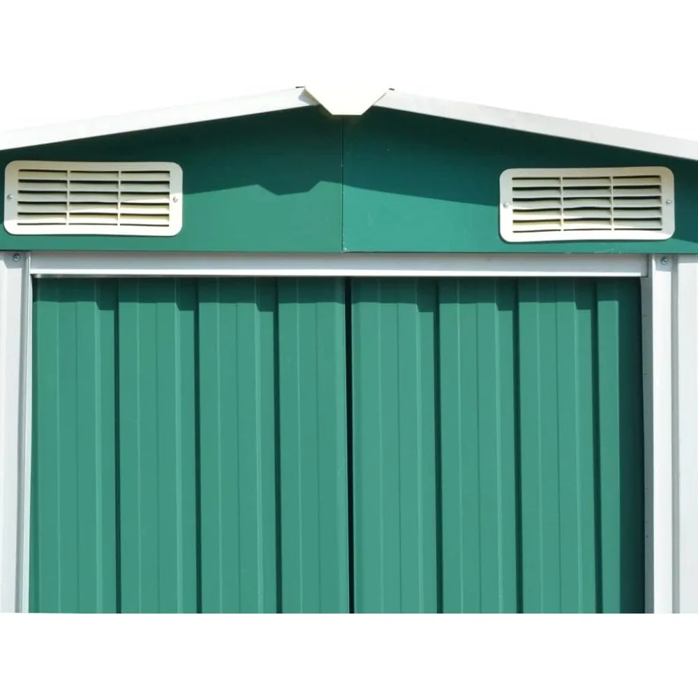 منازل جاهزة للتخزين في الهواء الطلق، سقيفة معدنية صغيرة، تخزين الأدوات، للحديقة، الفناء الخلفي، الفناء، سطح السفينة، سقيفة الحديقة 101.2x154.3x71.3 Me #5