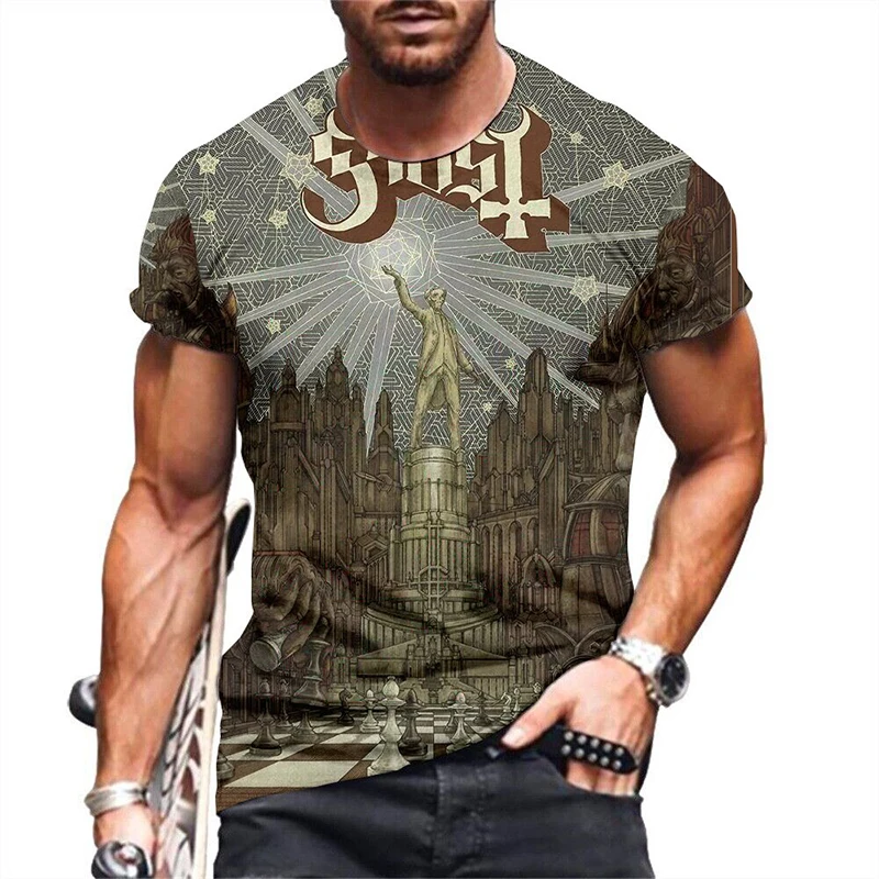Tshirts Ghost Band 3D Print Summer Tees Streetwear Crew Neck Hip Hop Short Sleeve Casual Oversized Men Women Unisex Tops Clothes image 3