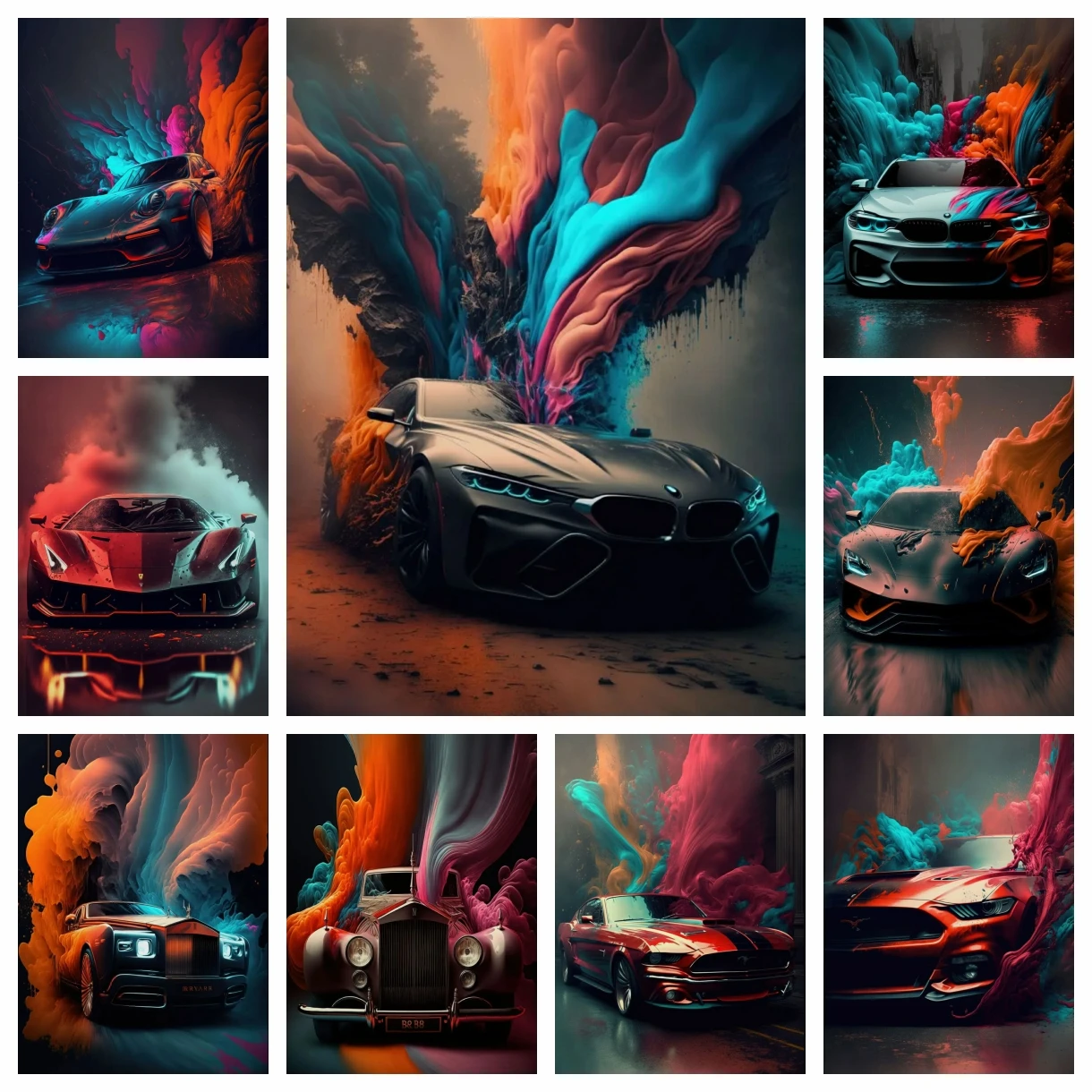 Diamant-Gemälde, klassisch, bunt, modern, futuristische Autos, cooles Supercar, 5D-Vollbohrer, Mosaik, Zimmer, Jungen, Heimdekoration
