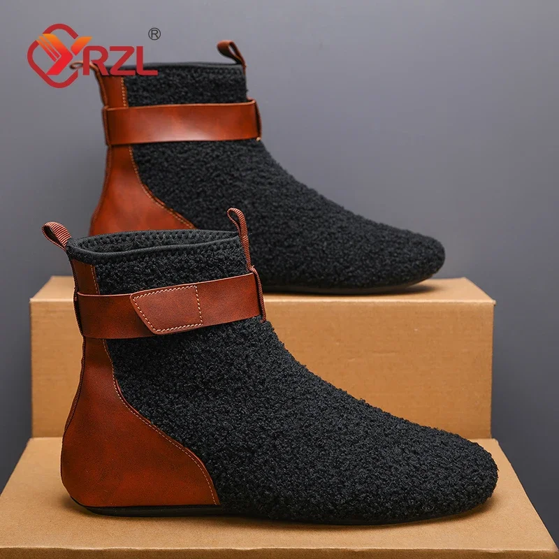 

YRZL Men Shoes Winter Male Boots Men's Warm Slipper Flats Soft Non-slip Man Casual Shoes Comfortable Home Indoor Slippers Men