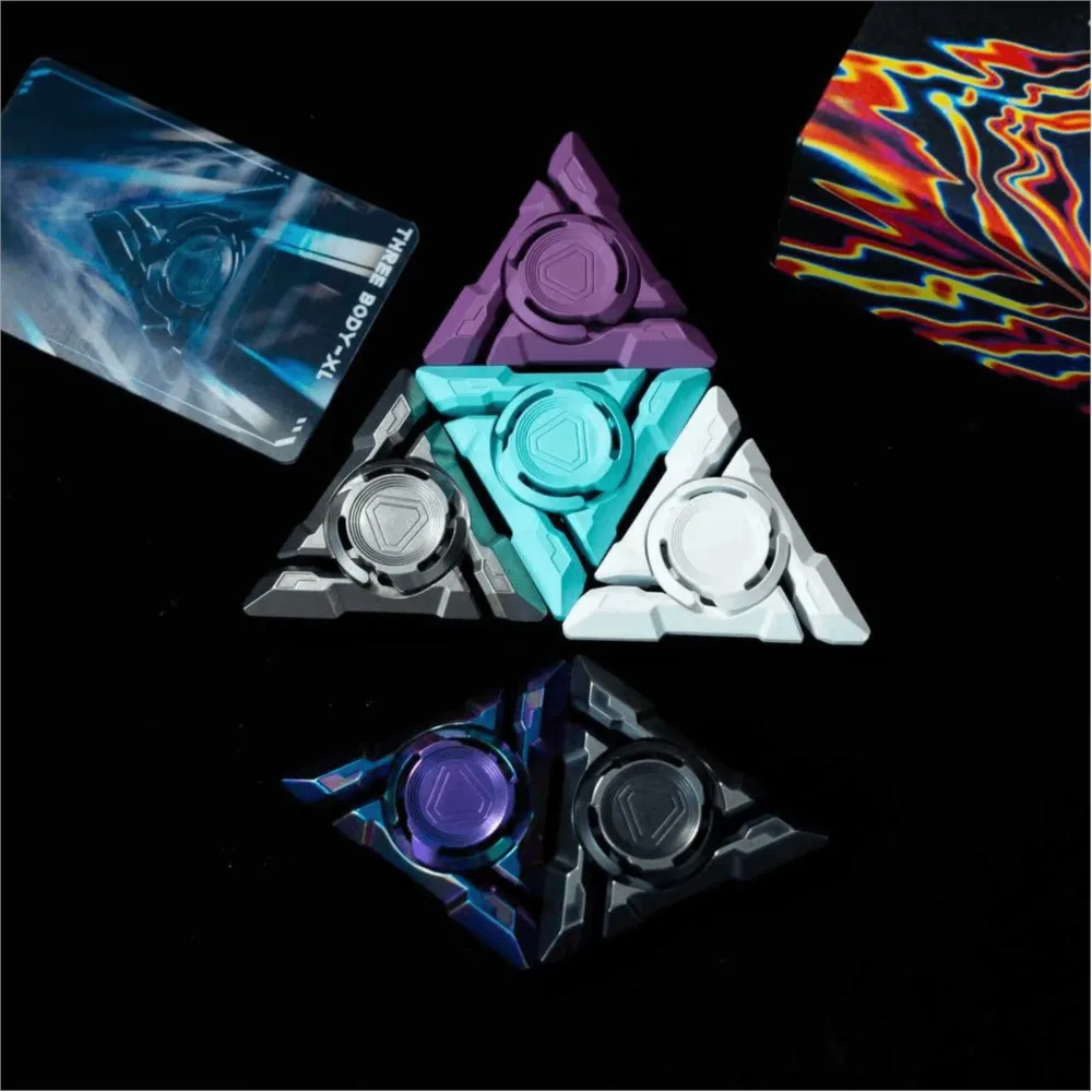 Pangolin Studio EDC SANTI XL Fidget Spinner Adult Spinner Metal Anti-stress Toys Three-Bladed Fidget Gyro