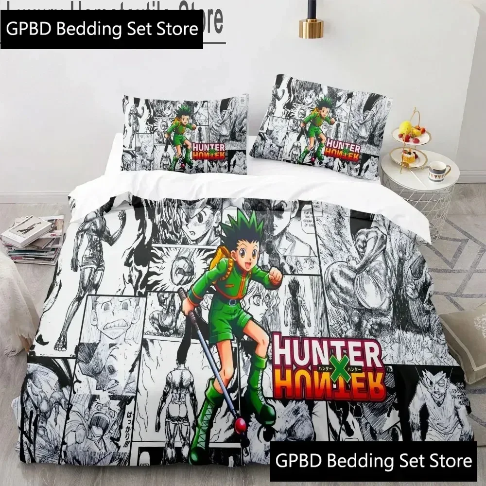 3d Hunter X Hunter Bedding Set Twin Full Queen Size Anime Bed Set Children Kids Duvet Cover Bedroom Home Decor