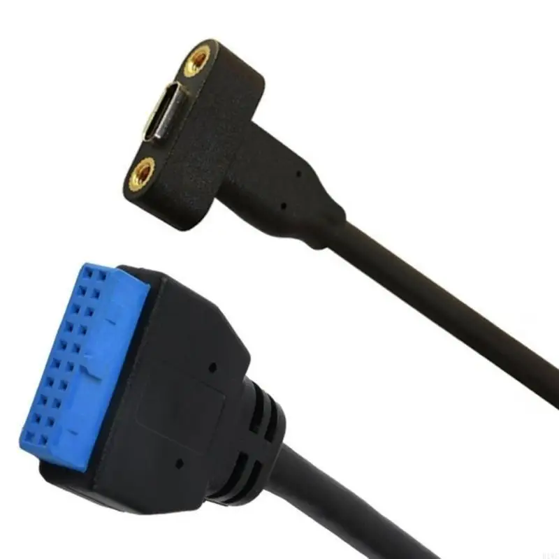 USB C Extension Cable Type C Female to IDC20P Female Extender Cable 5Gbps Data Transfer Front Panel for Motherboard