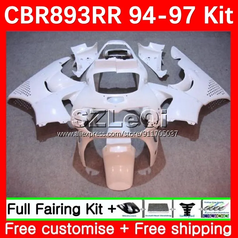 Body For HONDA CBR 893 893RR CBR900 CBR893 RR CC CBR893RR 94 95 96 97 Glossy white 45No.15 CBR900RR 1994 1995 1996 1997 Fairing