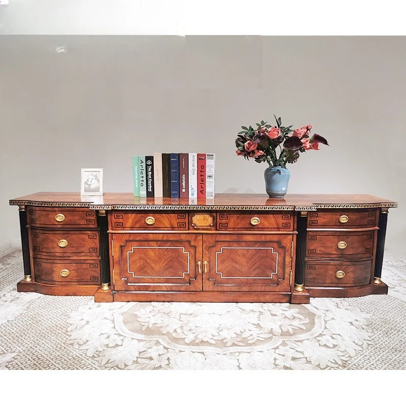 

Neoclassical Alexander Extended 2m TV Cabinet 2.2m European Villa Mansion Club Furniture