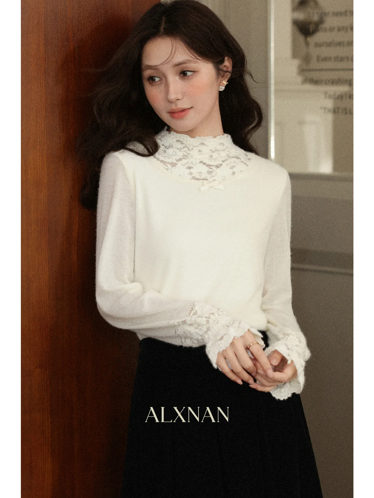 

Женский вязаный свитер South Deer с цветочным узором, мягкий трикотаж, цвет мандарин, длинный рукав, для ранней осени, приталенный топ во французском стиле, круглый вырез