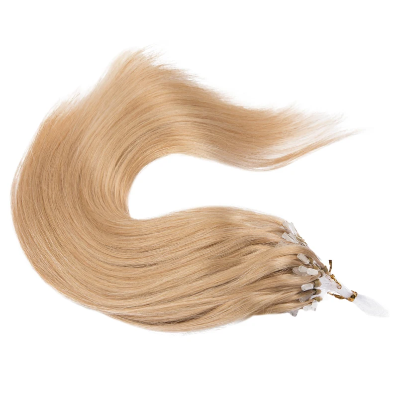 Micro Loop Hair Extensions Straight Human Hair Extension 100% Human Hair Extensions 50pcs Human Fusion Hair Natural Micro Hair