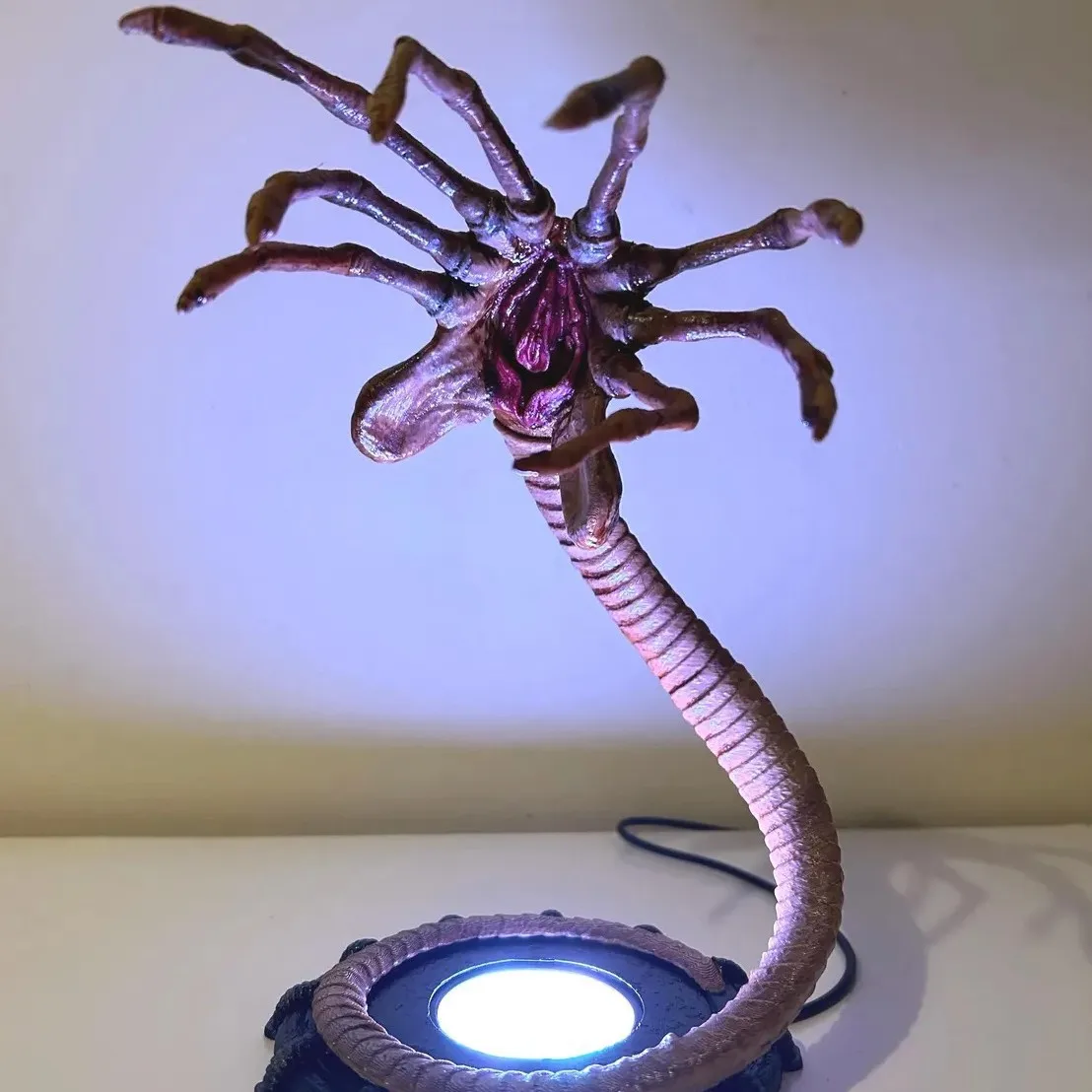 Luminária Alien Facehugger, Decoração de Abóbora de Halloween com Luzes LED, Decorações de Festa em Casa com Atmosfera de Horror