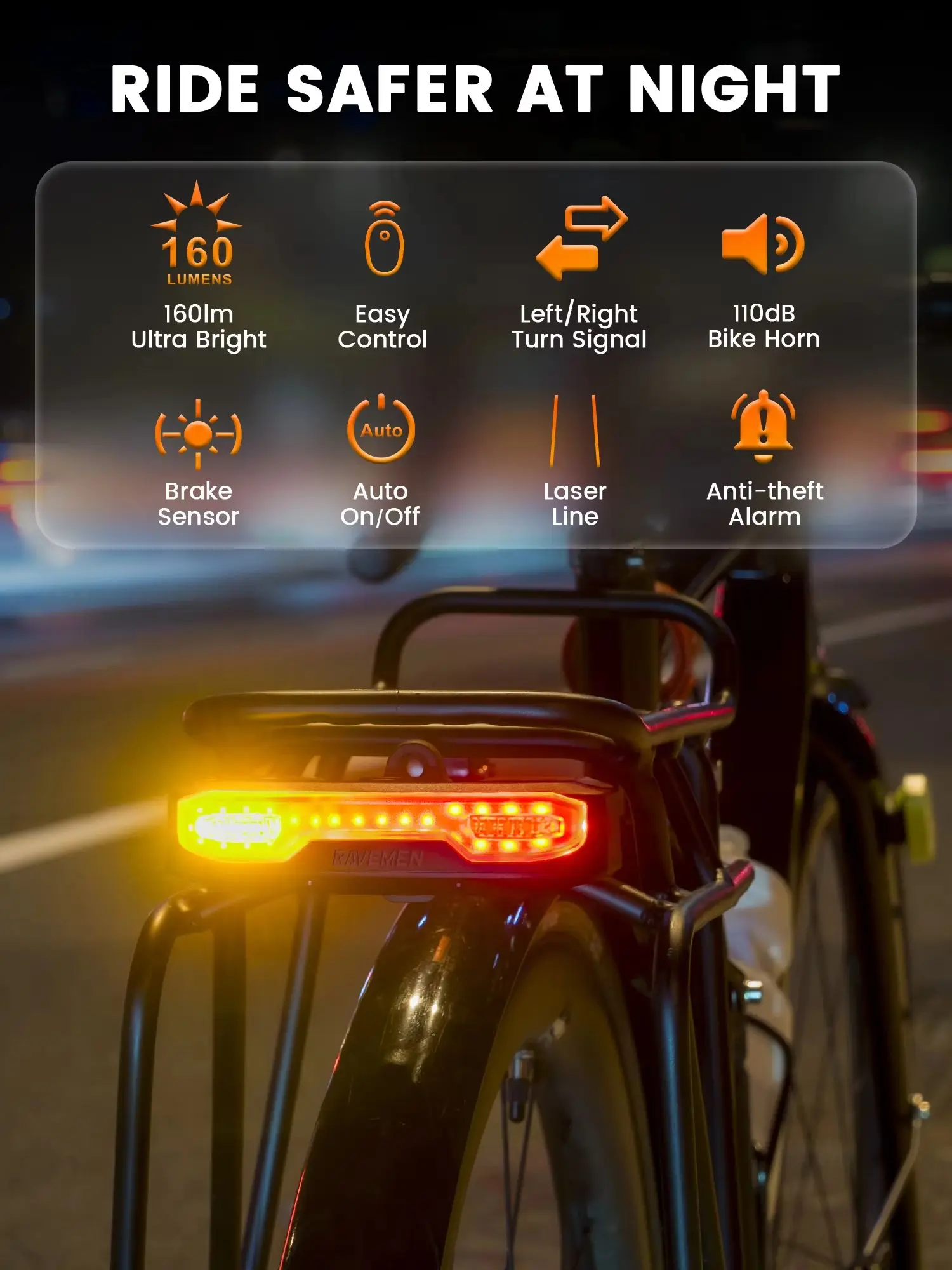 AliExpress RAVEMEN Bike Light Set FR500 Headlight Front Light For Garmin Wahoo XOSS IGPSPORT Magene GPS and NT101 Turn Signals Rear Light Taillight Anti-Theft USB-C Rechargeable With AGM04 Gopro Adapter Auto