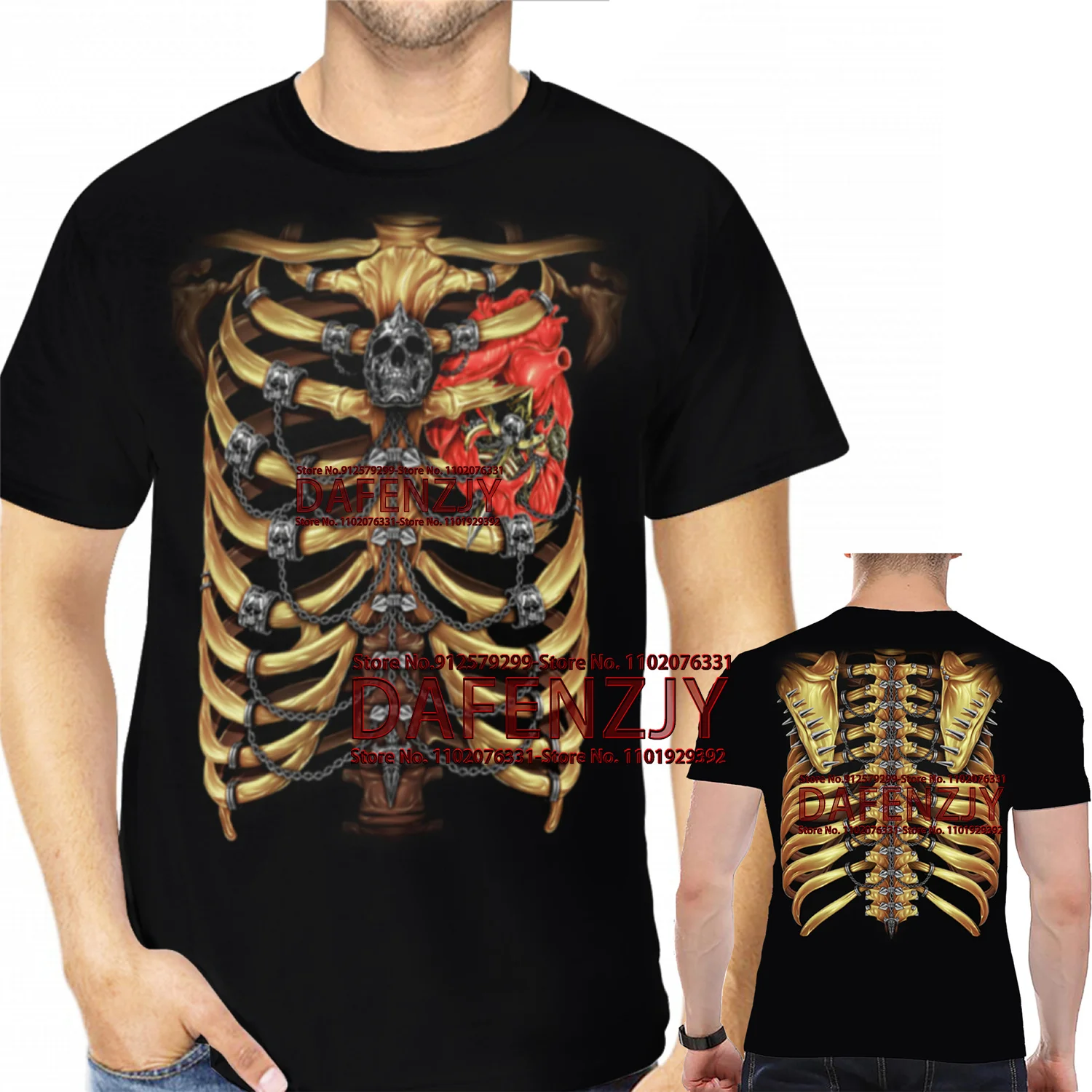 

Novelty Gothic Skull Tshirt Male Skeleton Internal Organs 3D Printed T-Shirt Halloween Fashion Short-Sleeved Funny Men T Shirt