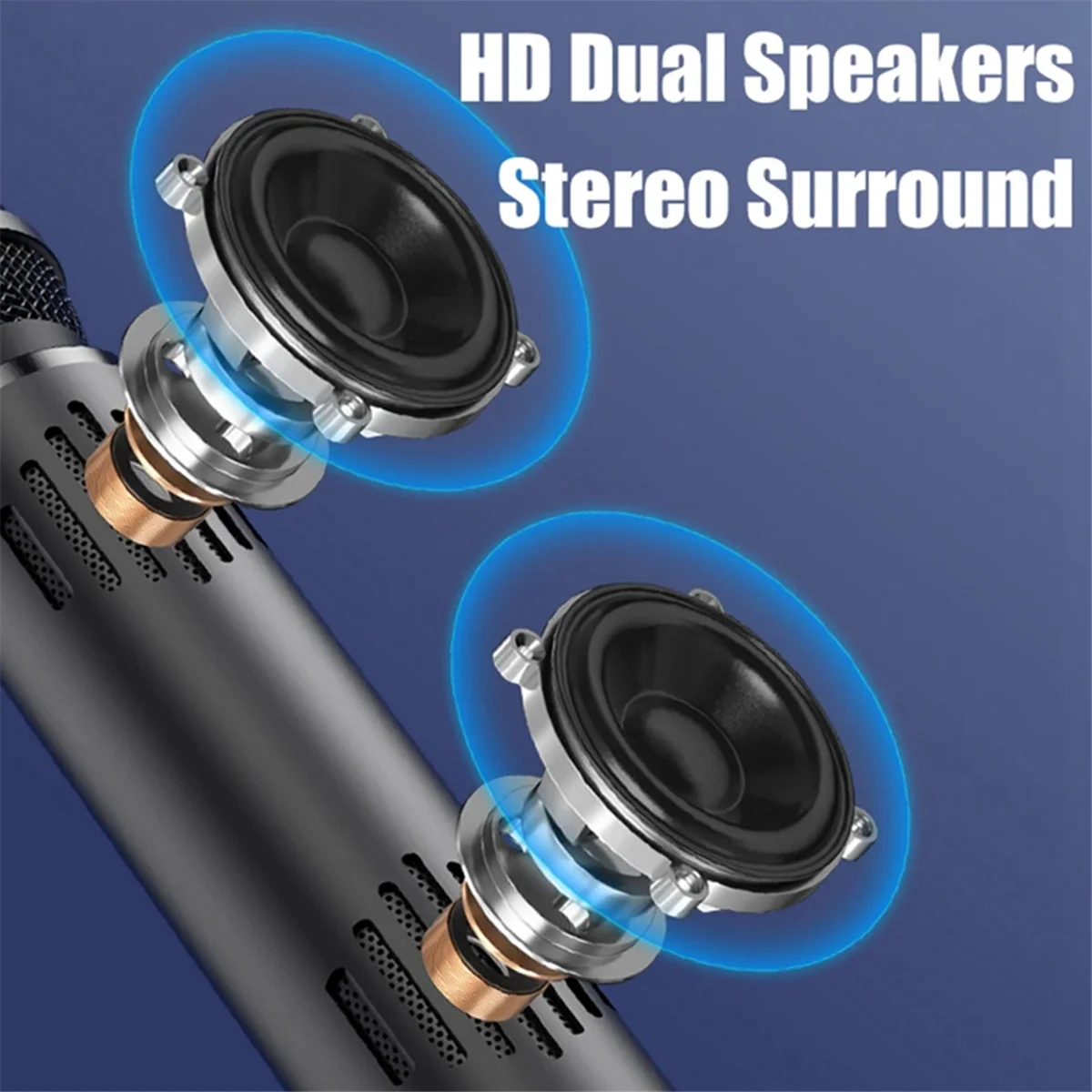 Efficient TWS Wireless Karaoke Microphone with Bluetooth Speaker for Kids-Black